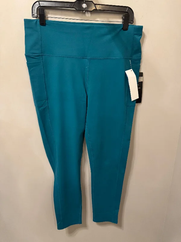 Economic Outlook Athletic Leggings By Skechers In Green, Size: 14