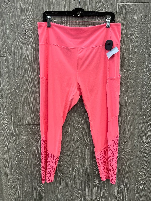 Fashionable And Fashionable Athletic Leggings By Zyia In Pink, Size: 2x