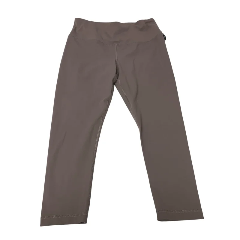 Versatile Itinerary Athletic Leggings Capris By 90 Degrees By Reflex In Taupe, Size: M