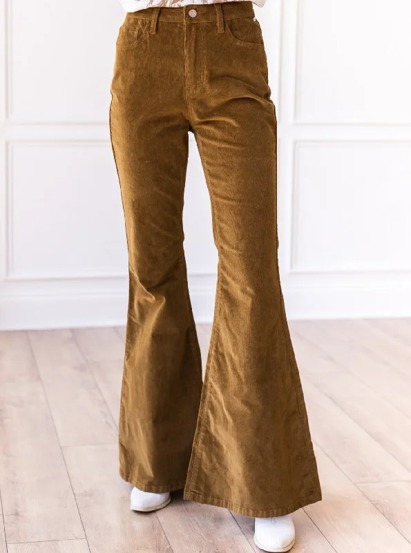 Short skirt design The Josephine Tan Corduroy Flare Pants
