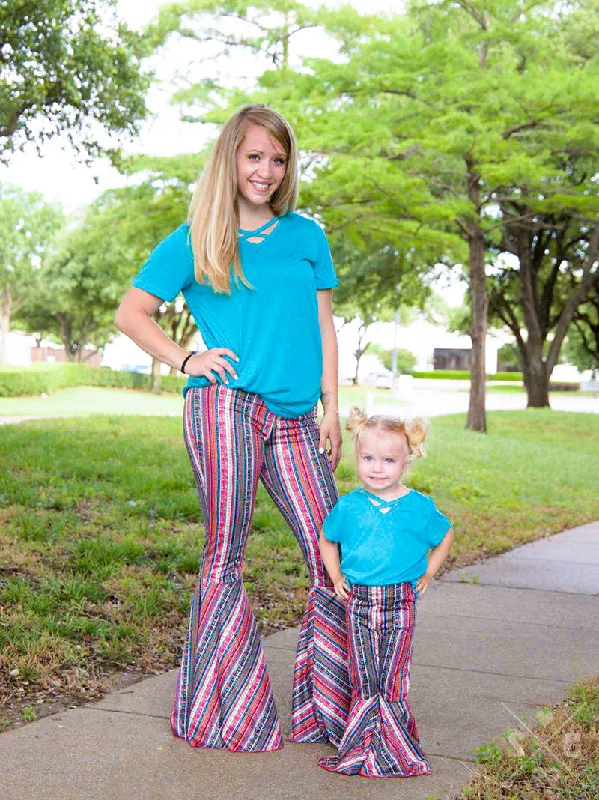 Classic Retro Bohemian Bell Pants, Multi