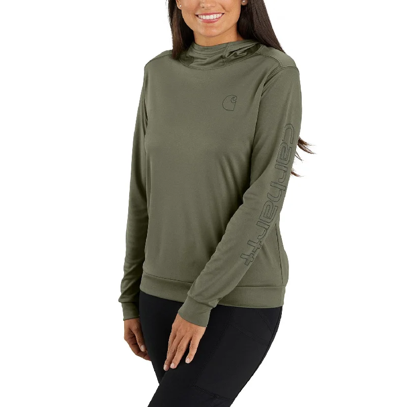 Comfortable Wear Carhartt Women's Force Sun Defender Relaxed Fit Long Sleeve Graphic Hooded T-Shirt