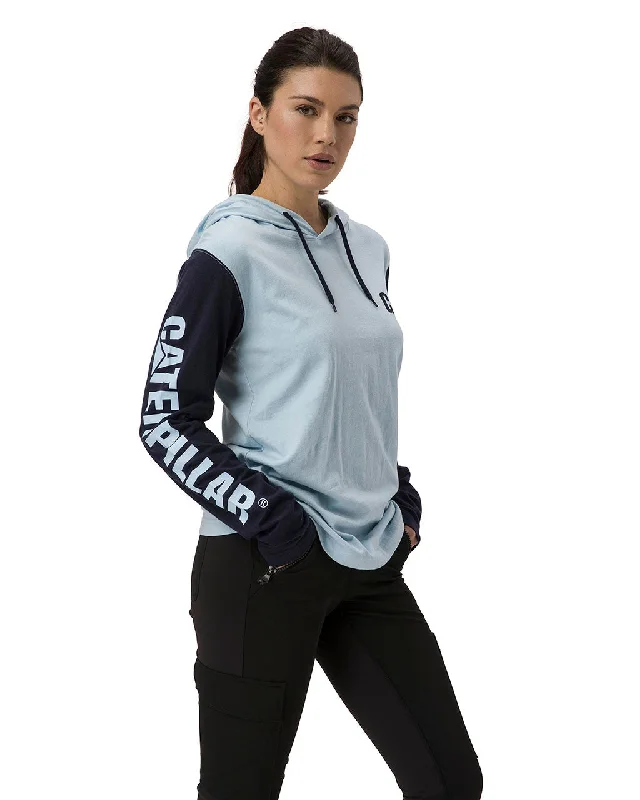 Exquisite Craftsmanship CAT Women's UPF Banner Hooded Long Sleeve T-Shirt
