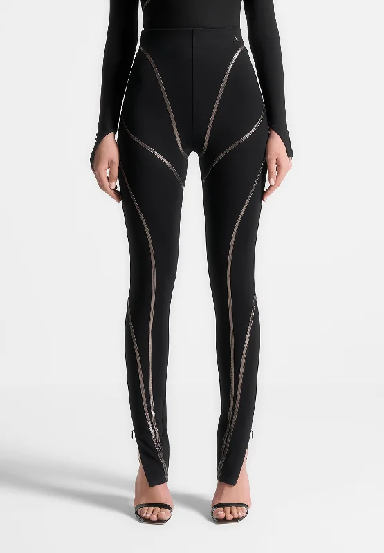 Boutique Recommendation Chrome Piped Contour Leggings - Black