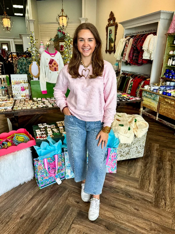 Cozy Look Claire Cotton Pullover: Light Pink