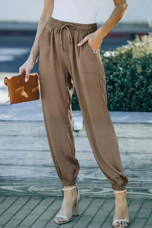Cozy Pants Drawstring Waist Joggers with Pockets