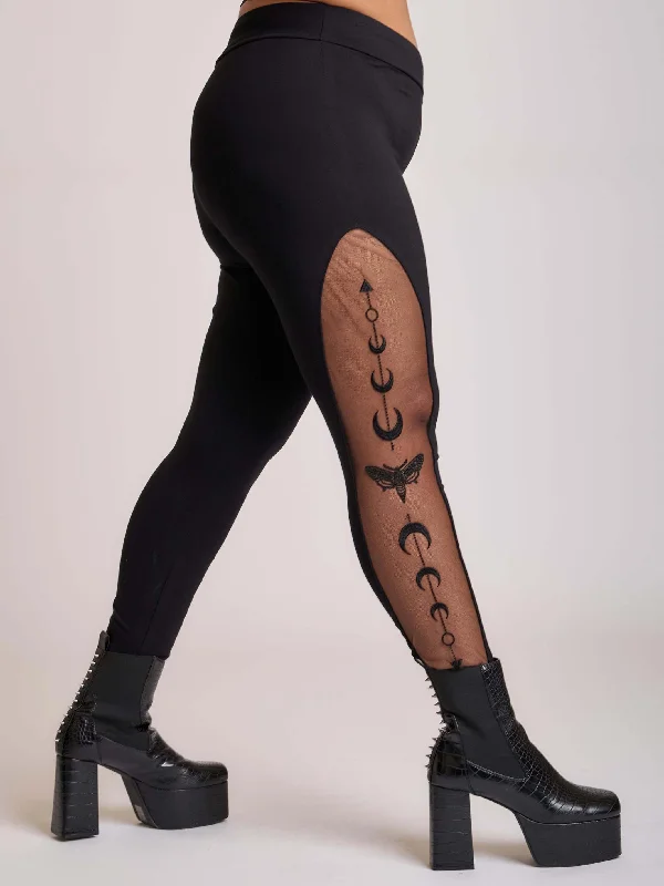 Comfortable Mind Embroidered moon phase leggings