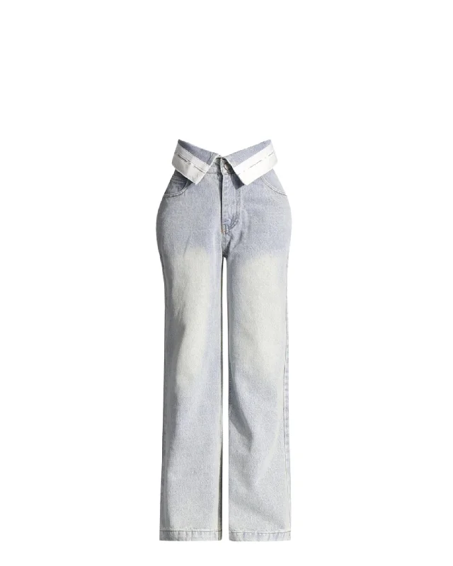 Affordable selection Fold-Over Waist Boyfriend Jean