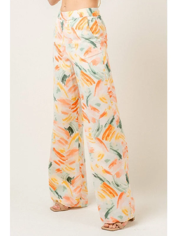 Single-shoulder Neck Design Fore-Printed Pants