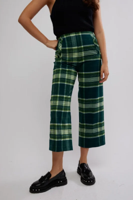 Retro Style Free People: Acadia Trouser in Green Combo