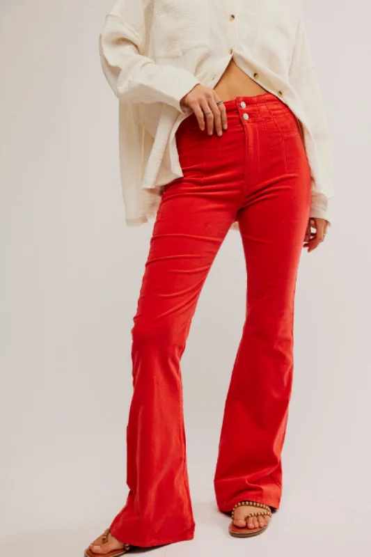 Street Vertical And Horizontal Design Free People: Jayde Cord Flare in Molten Lava