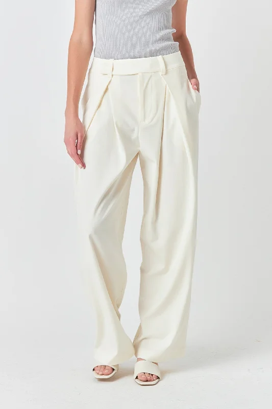 Sports suit style Front Pleat Wide Trousers
