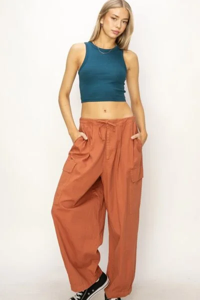 Cozy Fit Wear HYFVE Drawstring Cargo Wide Leg Pants