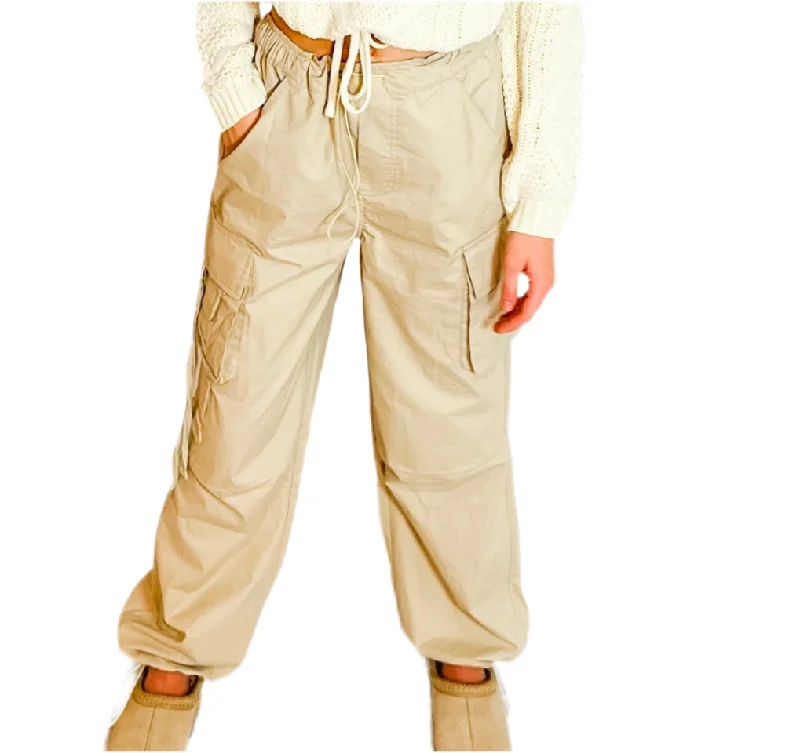 Hooded design Khaki Cargo Pants