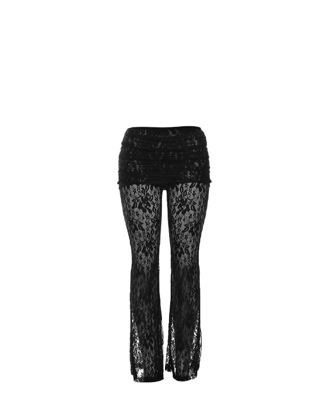 Fashionable sports Lace Foldover Pant