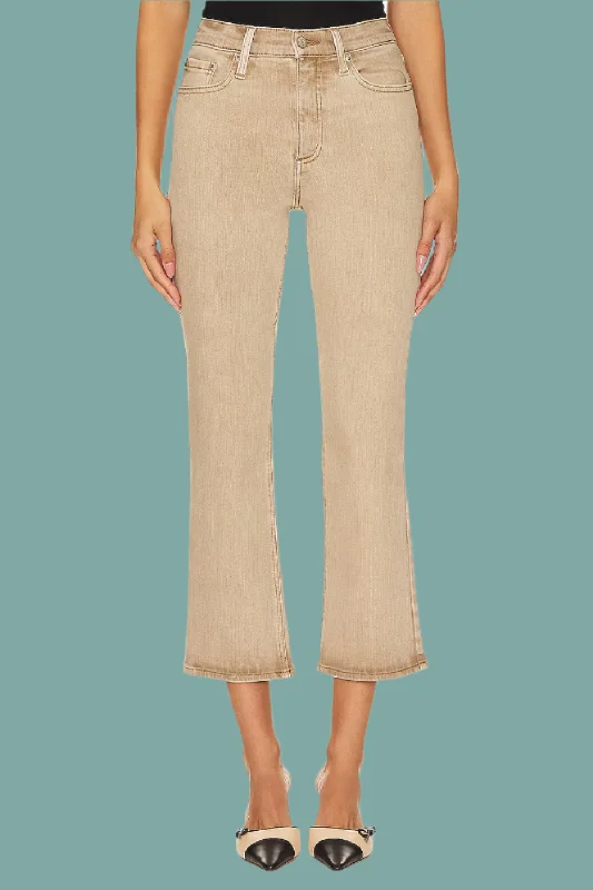 Street Show-off Style Lennon High Rise Crop Boot Jeans - Mink Snow