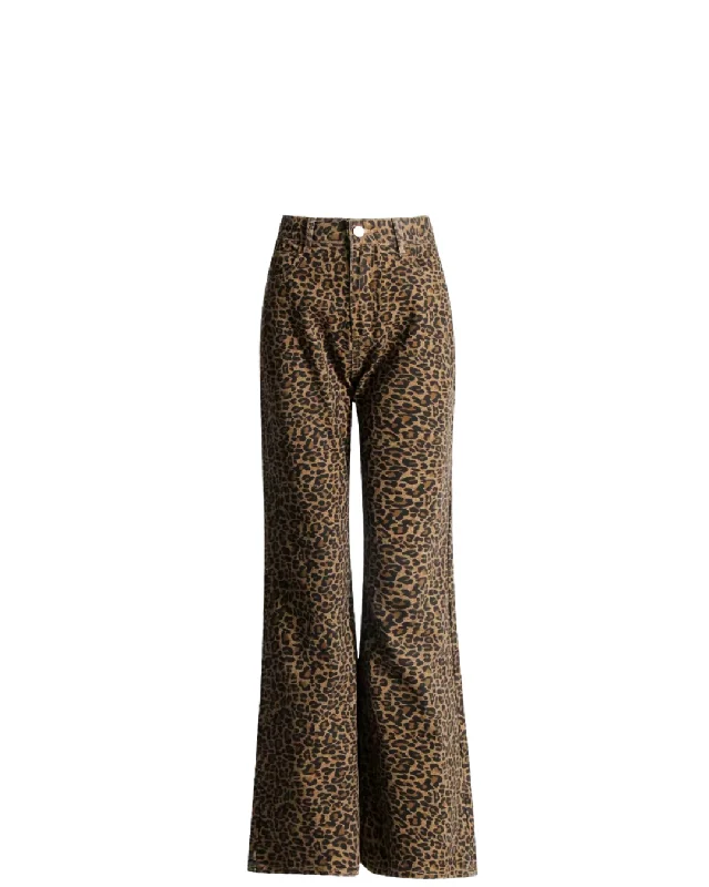 Warm and substantial Mini Flare Leopard Jean