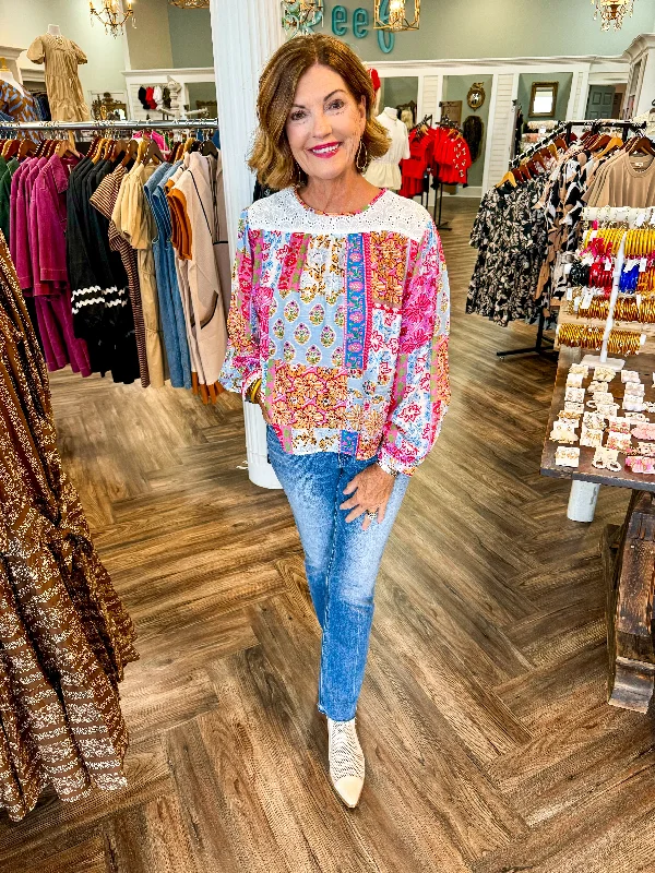 Street Fashion Mixed Print Top