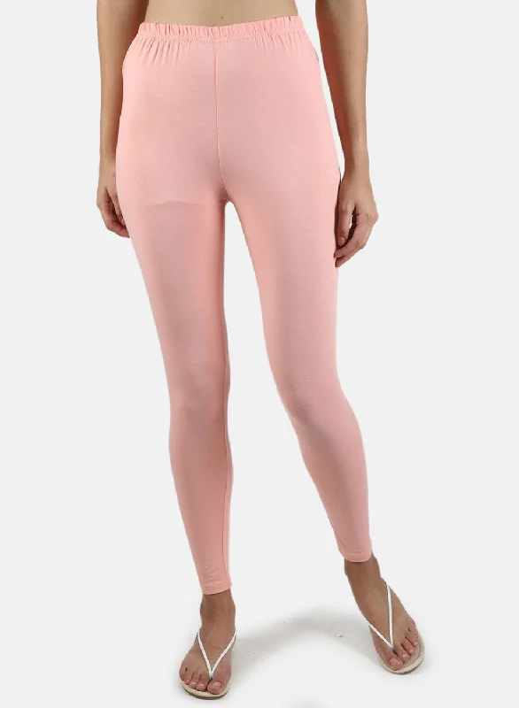 Personalized Design Women Peach Plain Legging