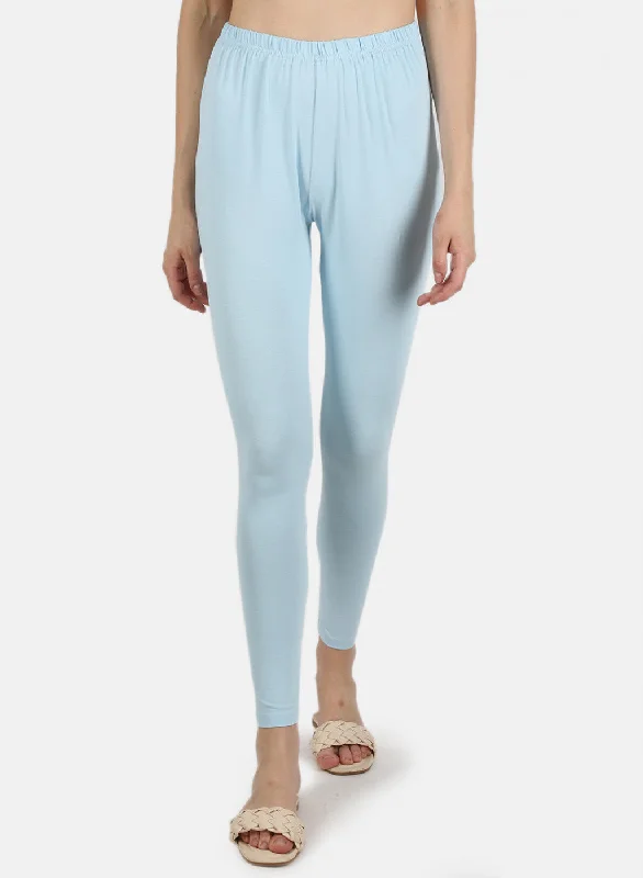 Sweet Style Women Sky Blue Plain Legging