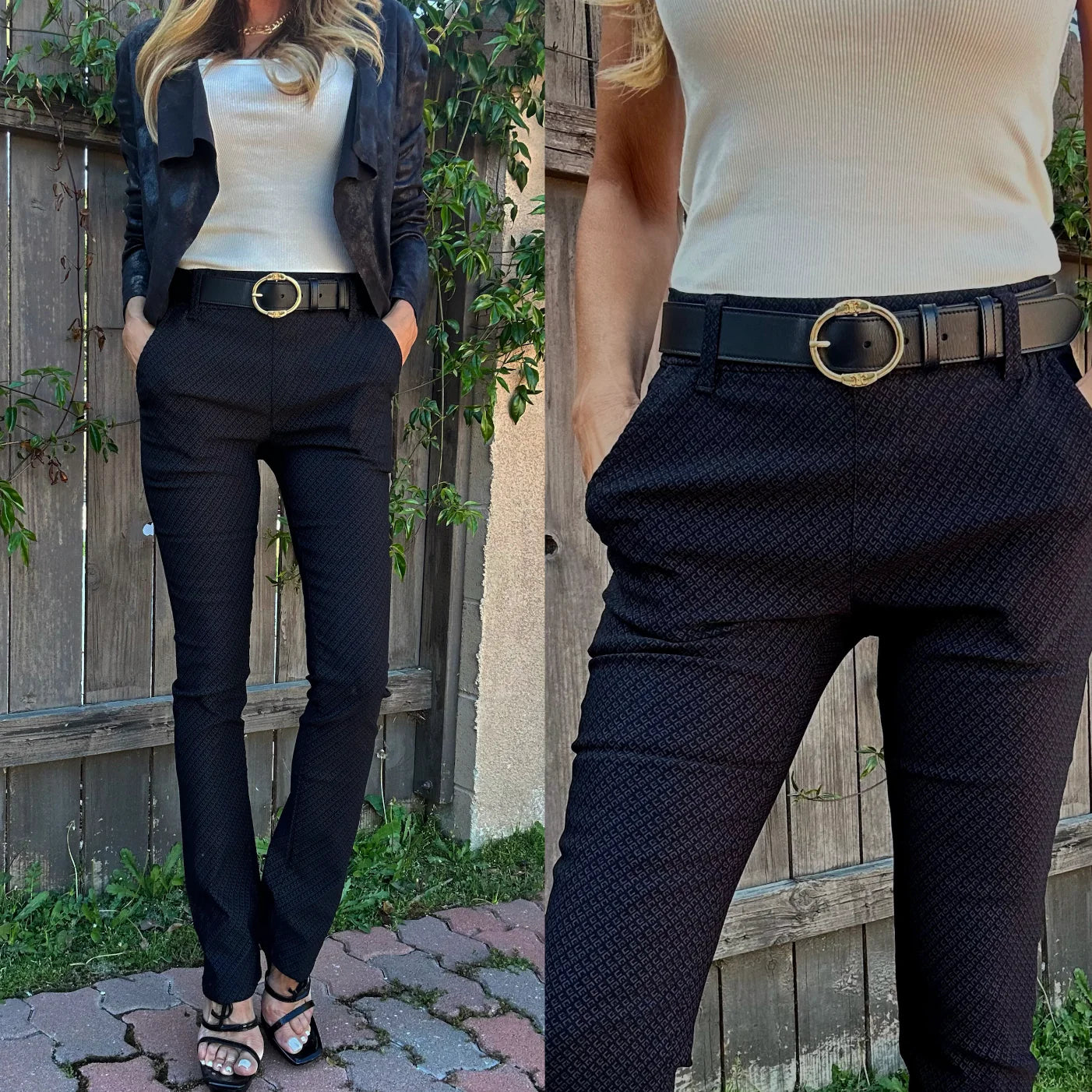 Fashionable and casual Nansi Black Geo Pant