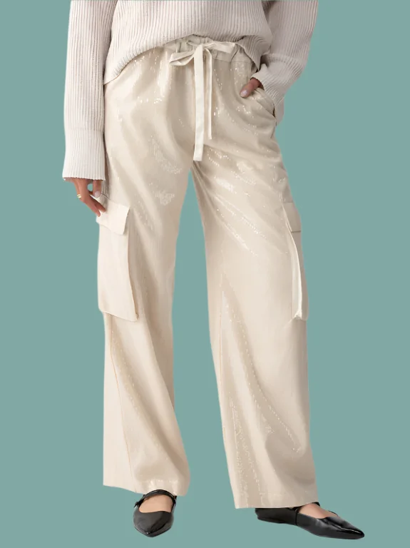 Avant-garde trend Pull-On Sequin Cargo