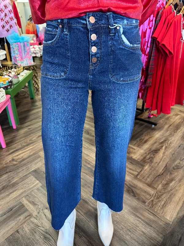 Creative Style Risen High Rise Button Up Jeans