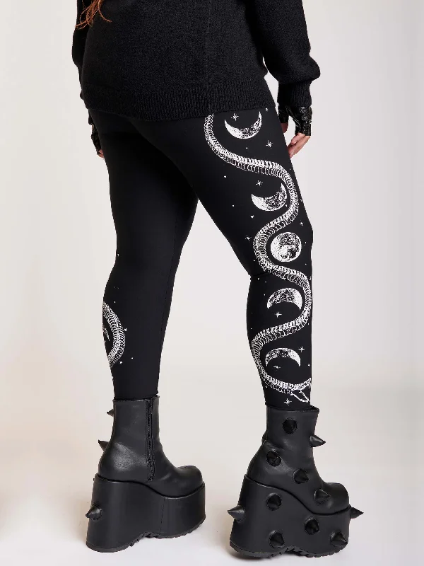 Printed Patterns Skeleton Snake Leggings