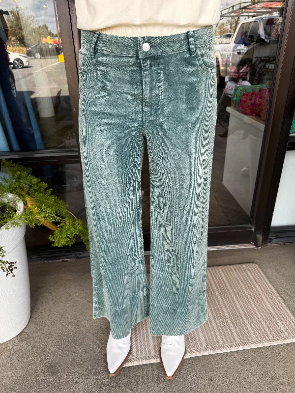 Warm and substantial SoMe-Corduroy Pants: Vintage Teal