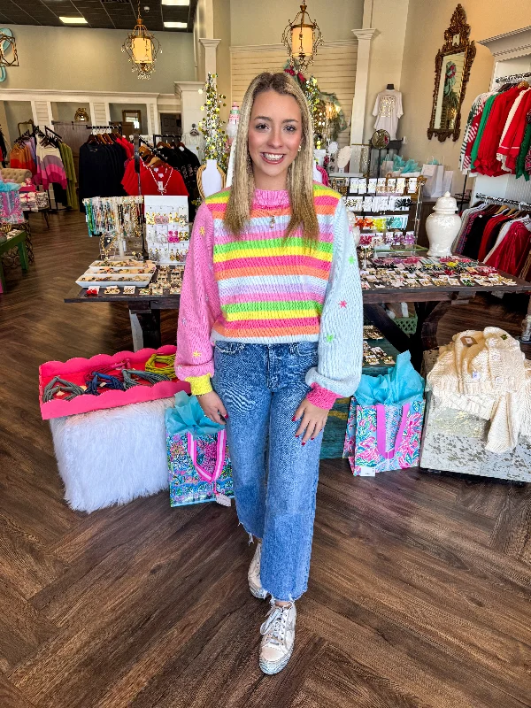 High Street Series Star and Stripe Pastel Sweater