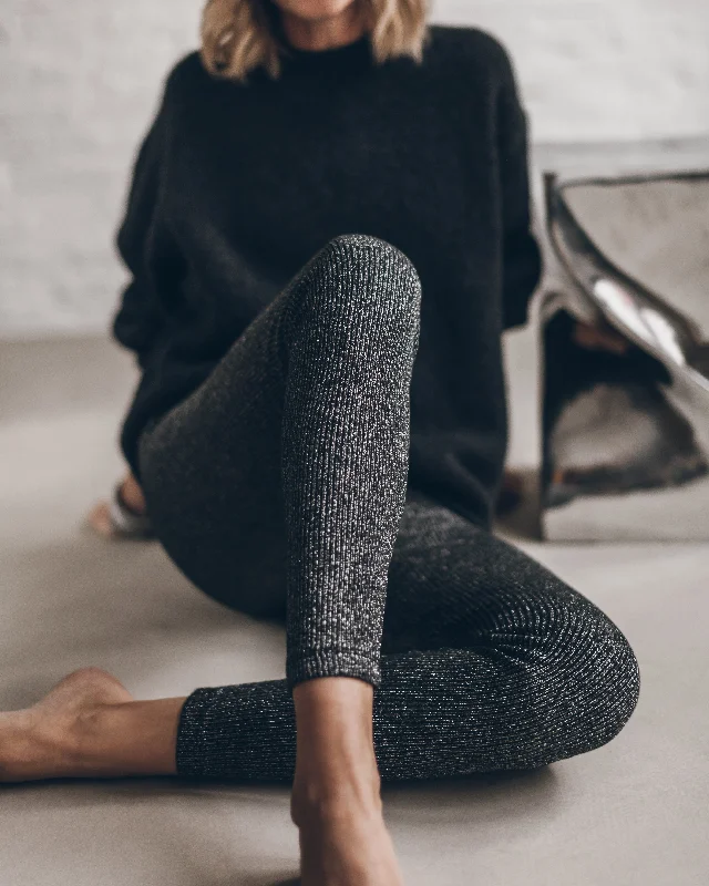 Comfortable Dresses The Dark Glitter Ribbed Leggings
