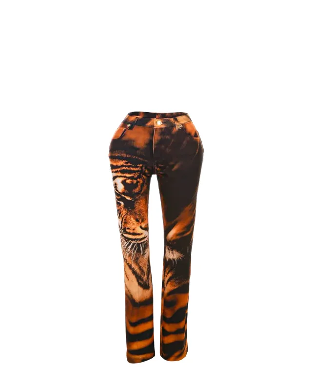 Single item design Tiger Print Flare Pant
