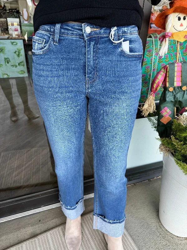 Sports Fitness Style Vervet Cuff Jeans: Daphne