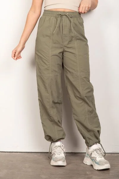 Chic Comfort VERY J Drawstring Woven Parachute Joggers