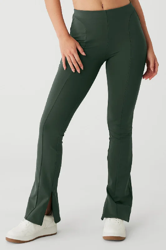 Versatile Items High-Waist Zip It Flare Legging - Dark Cactus