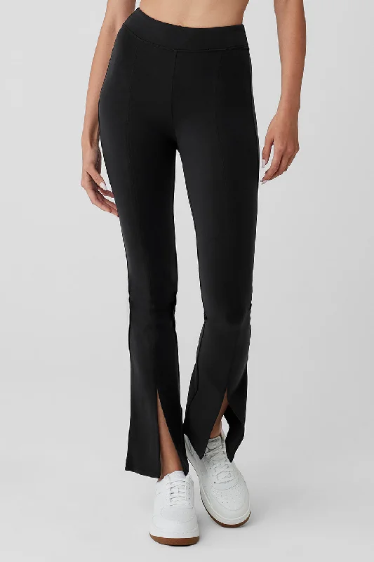 Fashion Design Airbrush 7/8 High Waist Flutter Legging - Black