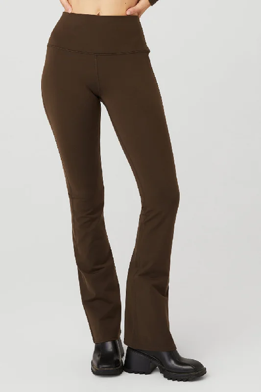 Classic Retro Airbrush High-Waist Bootcut Legging - Espresso