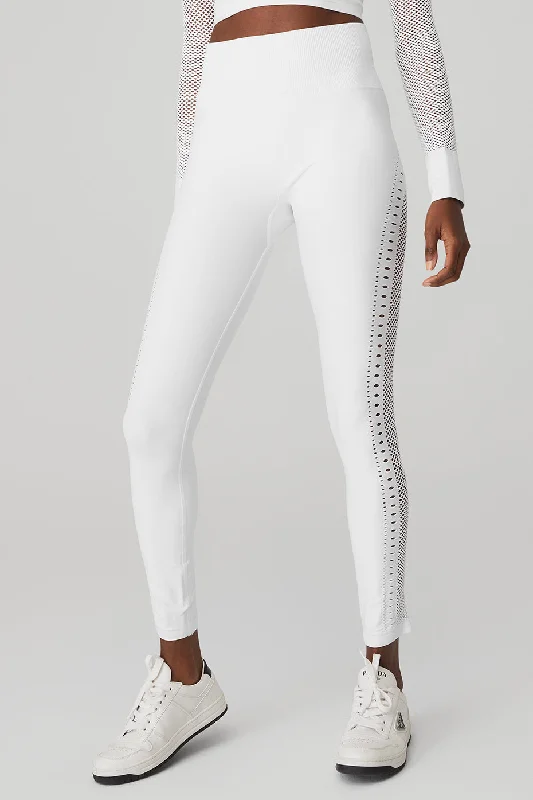 Age-reducing Style Seamless High-Waist 7/8 Open Air Legging - White