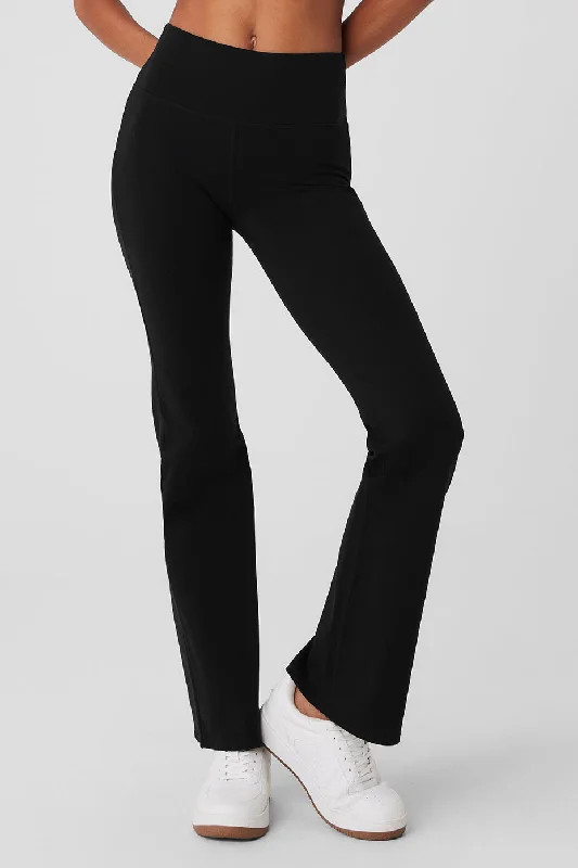 Exquisite Craftsmanship Airbrush High-Waist Flare Legging - Black