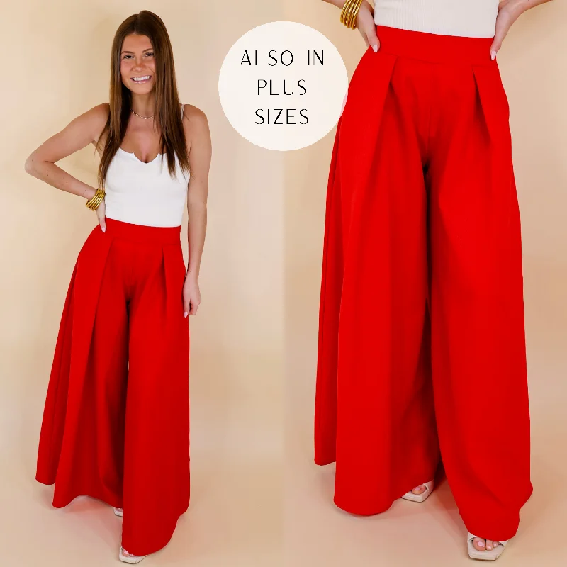 Weekend Style Urban Wonders Wide Leg Pants in Red