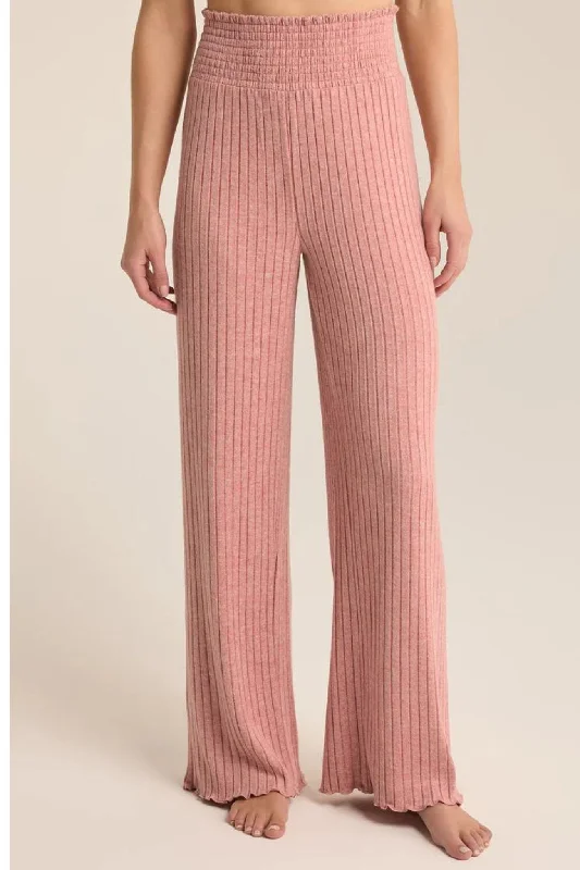 Style Design Z Supply: Dawn Smoked Rib Pant in Rosebud
