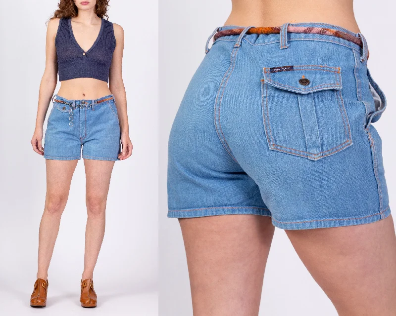High-quality Fabrics 70s Denim Cargo Shorts - 32" Waist