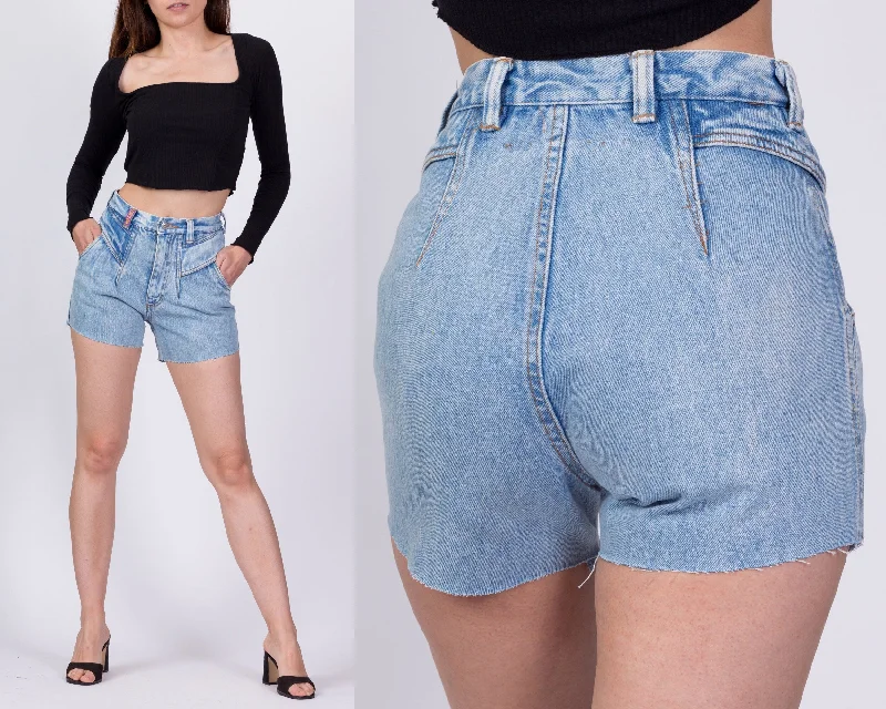 Romantic And Fresh 90s High Class Streetwear Jean Shorts - XXS, 23"