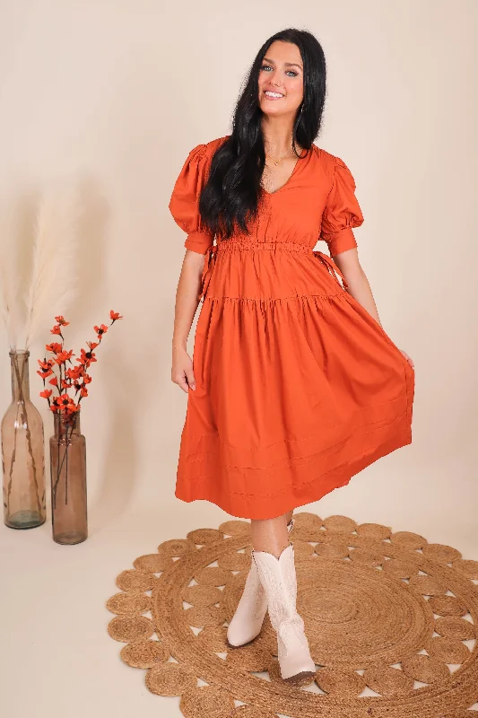 Feminine Charm A Day In My Life Midi Dress