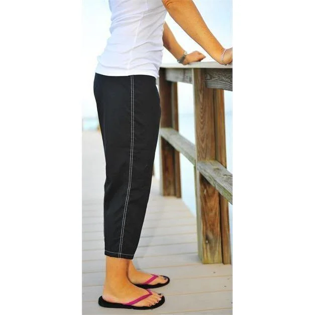 "A Solid Color" Capri. Regular or High Rise/Waist. Women's CUSTOM (Black)