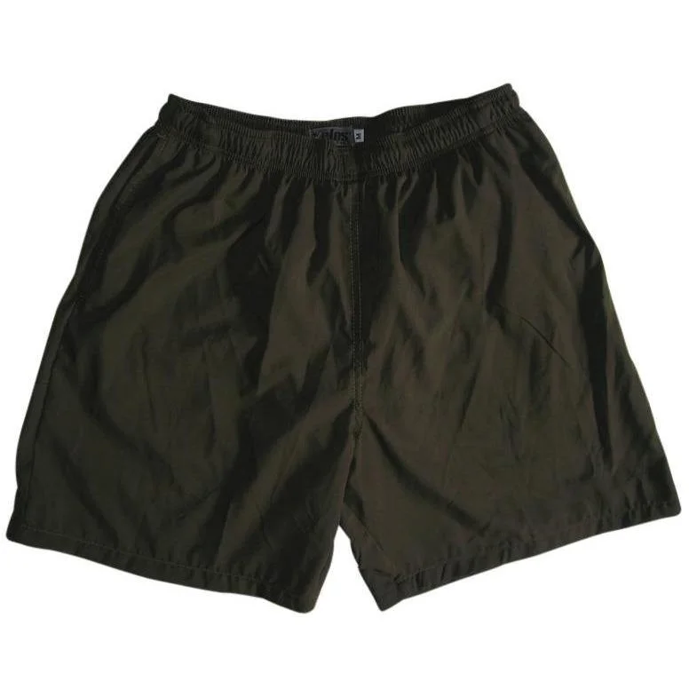 "A Solid Color" Men's Swim Trunk (with mesh liner). 6.5" Inseam / 19" Outseam (Dark Olive)