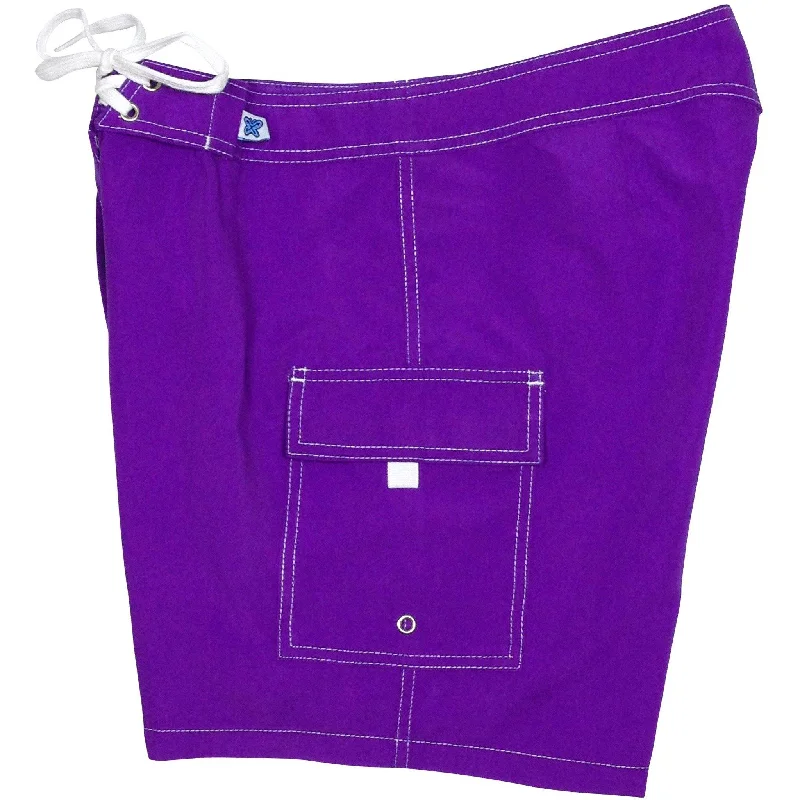 Elegant Tailoring "A Solid Color" Women's Board Shorts - Regular Rise / 7" Inseam (Purple)