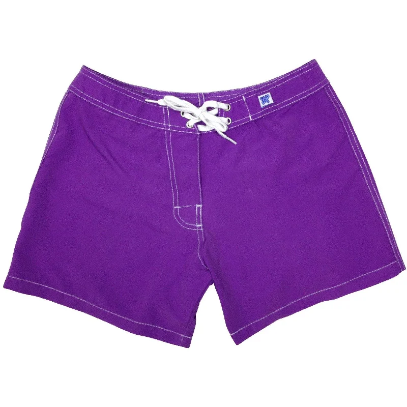 Diamond Series "A Solid Color" Women's (Swim) Board Shorts - Regular Rise / 5" Inseam (Purple)