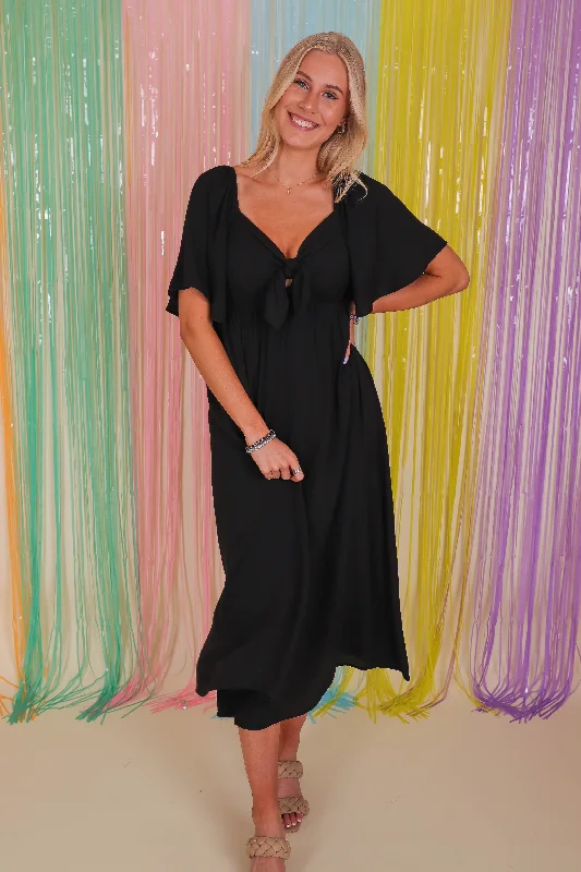 Classic Series Always A Delight Midi Dress-Black
