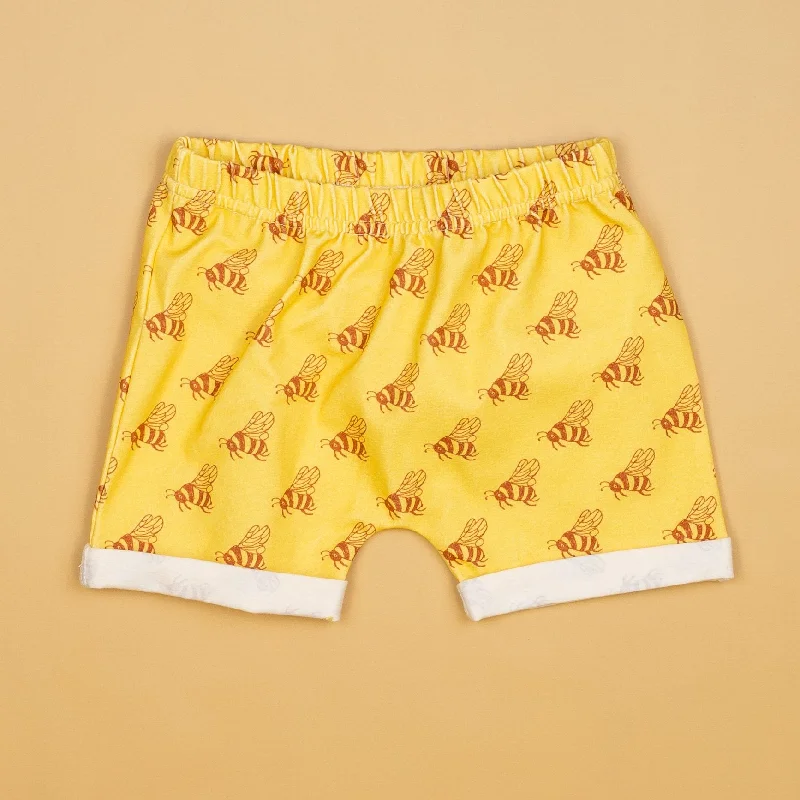 Bees Rolled Hem Shorts